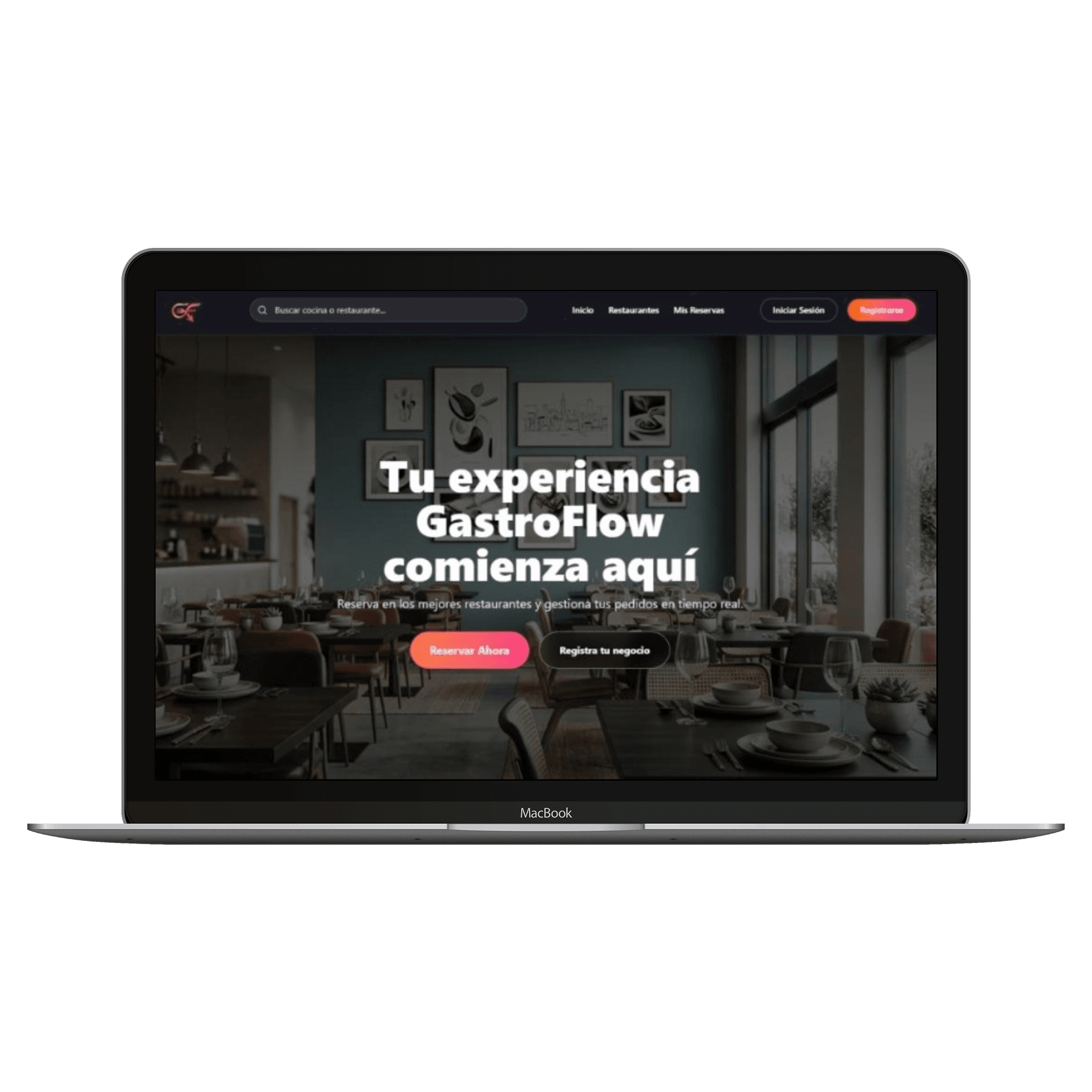 Mockup del proyecto Plataforma de Reserva para Restaurantes